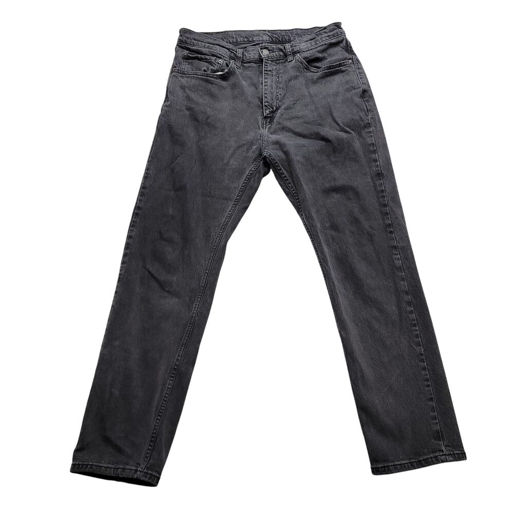 Levis 505 Jeans Mens 34x29 Gray Straight Leg Regular Fit Denim Pants Fade